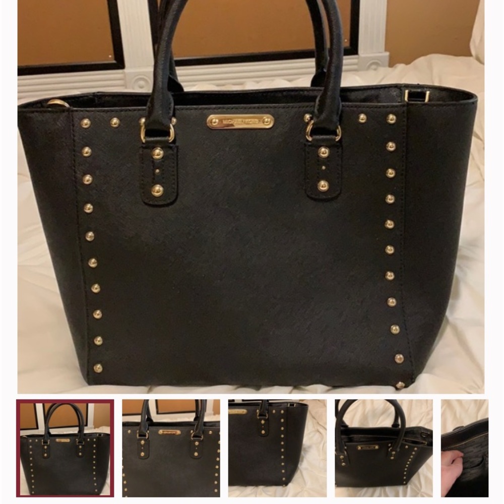 Michael Kors large gold studded bag